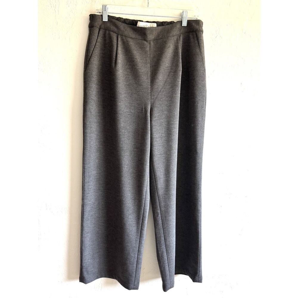 Women's Treasure & Bond Pull-On Wide Leg Ankle Pants, Size Medium - Grey